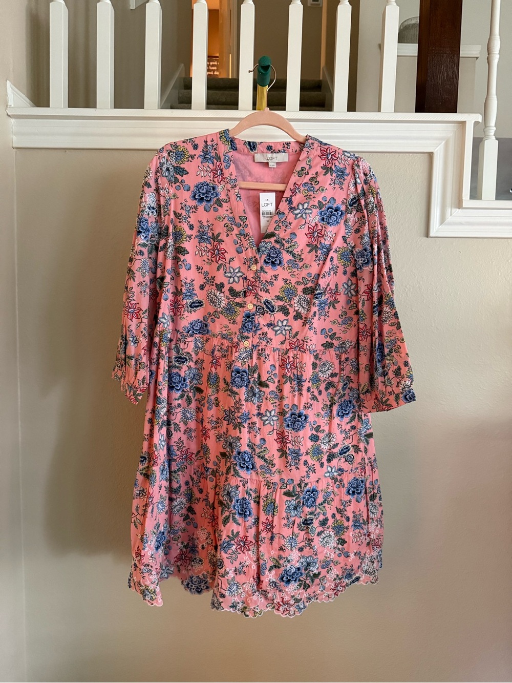 Women’s LOFT Pink Floral Dress NWT